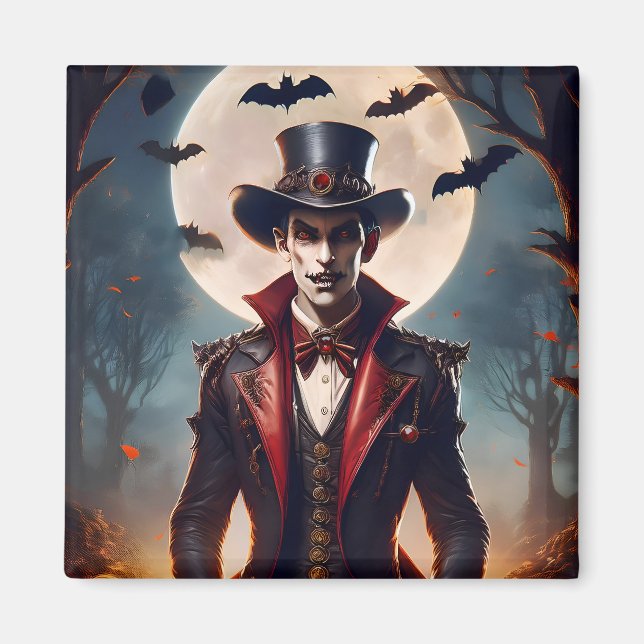Íman Halloween Steampunk Gótico Zumbi Vampiro (Frente)