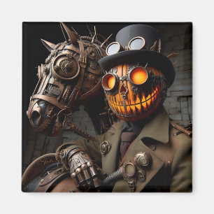 Íman Halloween Steampunk Jack-O-Lantern Horseman