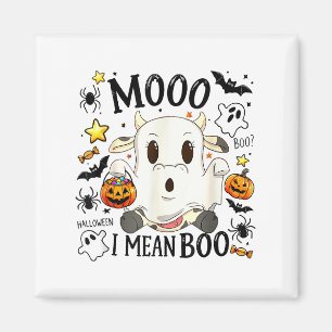Íman Halloween Tee Engraçado Moo Quero Dizer Boo Cute C