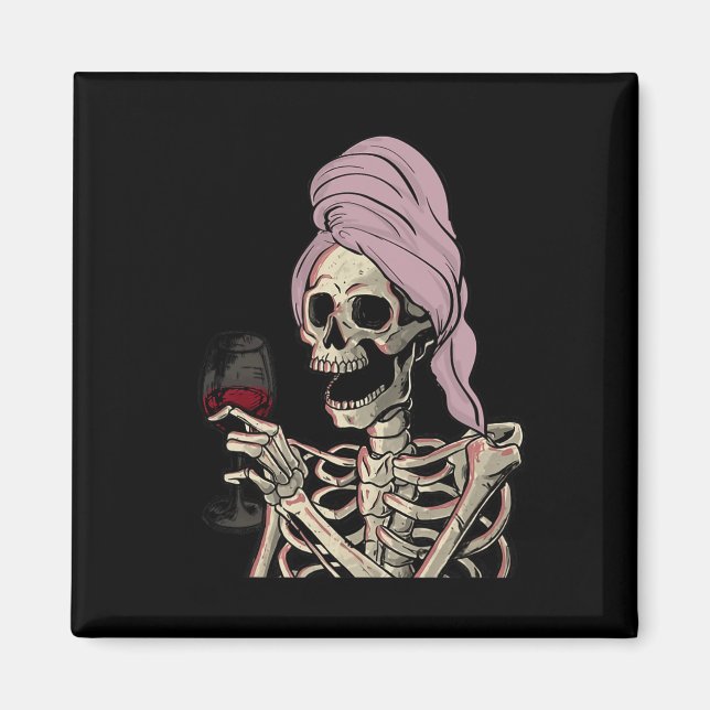 Íman Halloween Theme Skeleton Wine (Frente)