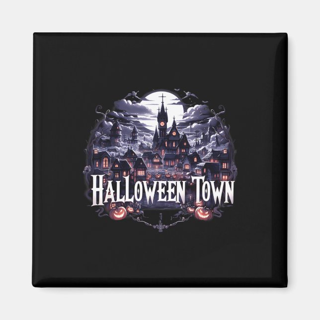 Íman Halloween Town Skeleton Ghost Pumpkin Halloween (Frente)
