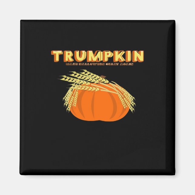 Íman Halloween Trumpkin Donald Engraçado Pumpkin Make H (Frente)