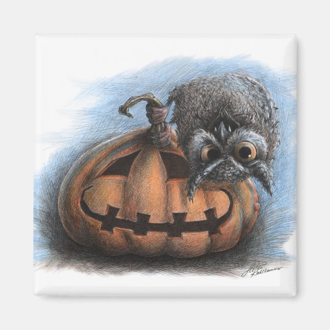 Íman Halloween Vampire Owl (Frente)
