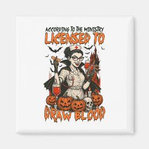Íman Halloween Vibes Spooky Season Enfermeira Licenciad