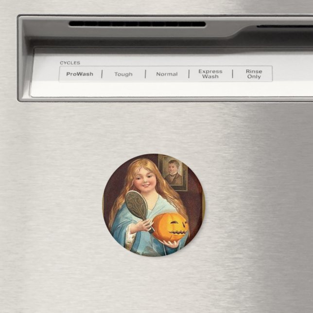 Íman Halloween Vintage Lady With Mirror) (In Situ (Dishwasher))