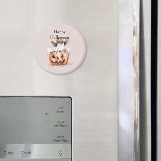 Íman Halloween Western Brown Cowboy Ghost Pumpkin (In Situ (Fridge))