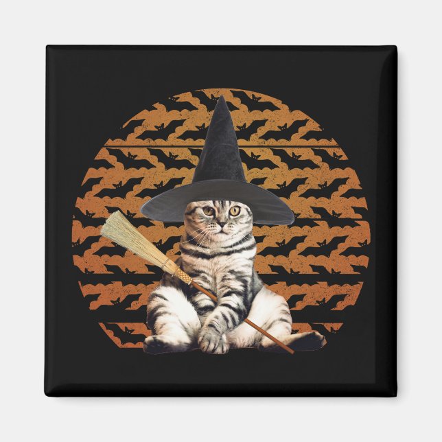 Íman Halloween Witch Cat (Frente)