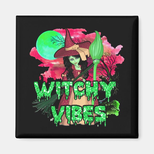 Íman Halloween Witchy Vibes (Frente)