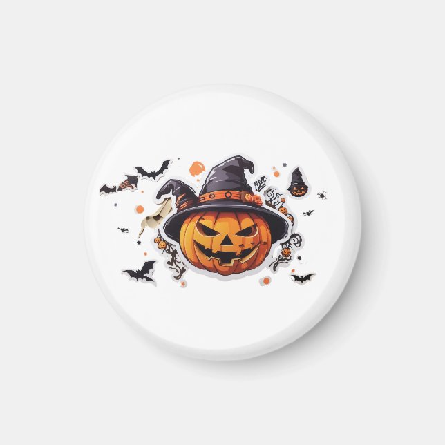 Íman Halobetween Pumpkin Head Sticker Transparente (Frente)