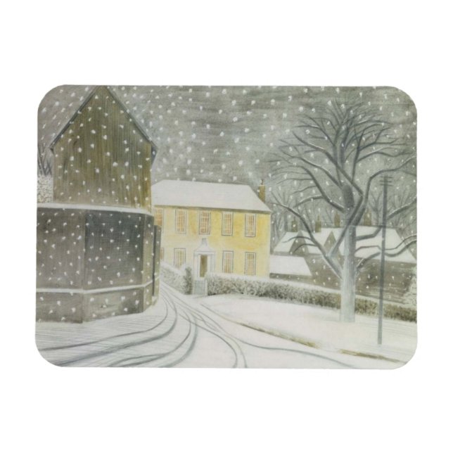 Íman Halstead Road em Snow (por Eric Ravilious) (Horizontal)