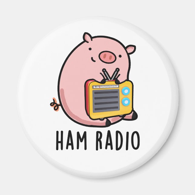 Íman Ham Radio Funny Pig Pun (Frente)