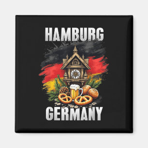 Íman Hamburg Alemanha Souvenir German Flag Viagem
