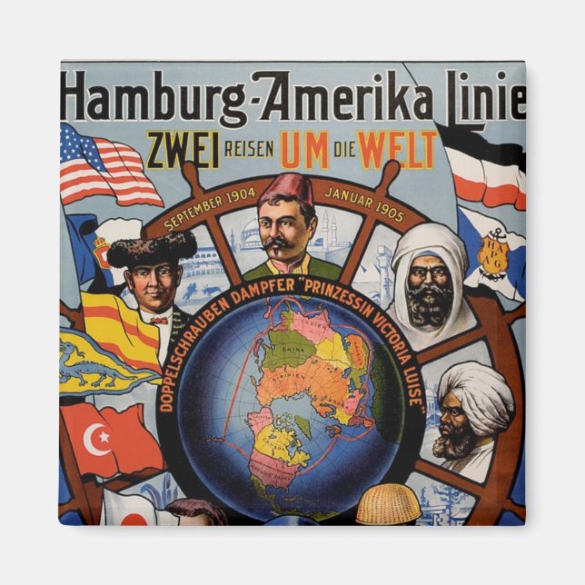 Íman Hamburg Amerika Line Poster (Frente)