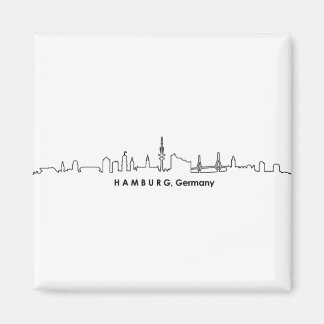 Íman HAMBURG Elbe Alemanha City Skyline Silhouette