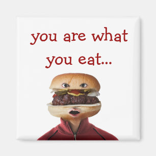 Íman Hamburger Head Man sobre branco