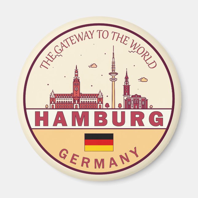 Íman Hamburgo, Alemanha, Skyline Emblem (Frente)