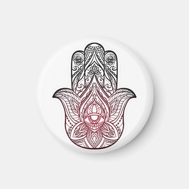 Íman Hamsa com padrão boho (Frente)