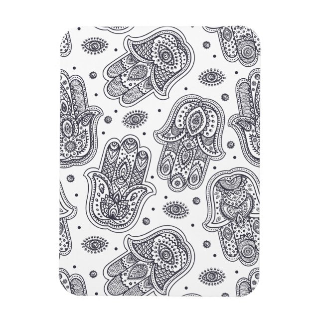 Íman Hamsa foi desenhado com a mão inspirada (Vertical)