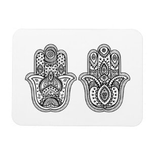 Íman Hamsa tirado mão com ornamento
