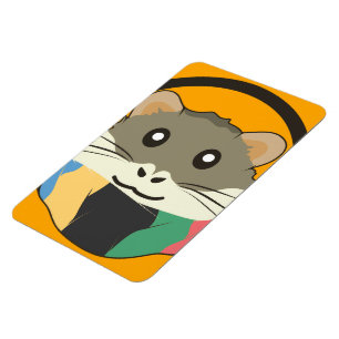 Íman Hamster de desenho animado bonito com um cachecol 