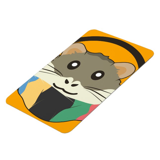 Íman Hamster de desenho animado bonito com um cachecol  (Left Side)