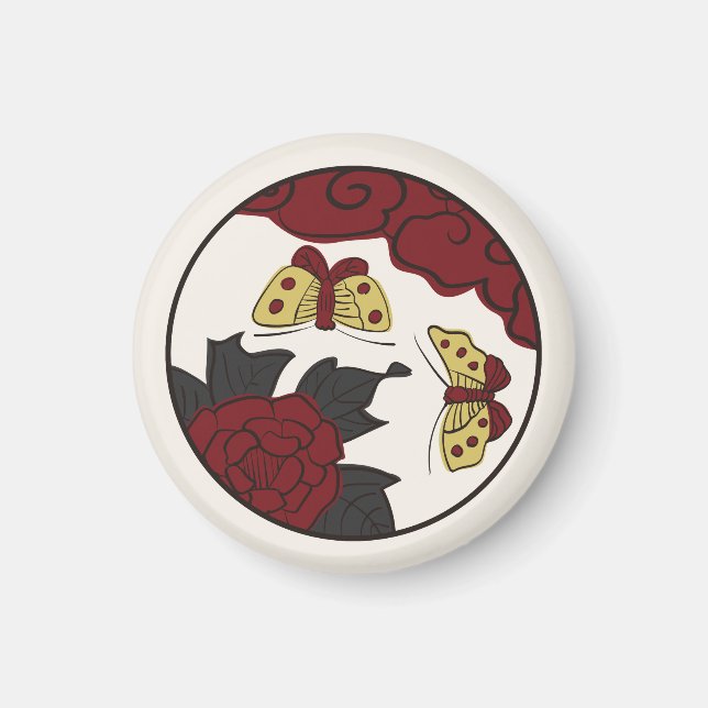 Íman Hanafuda "Botan-ni-chou" (Frente)