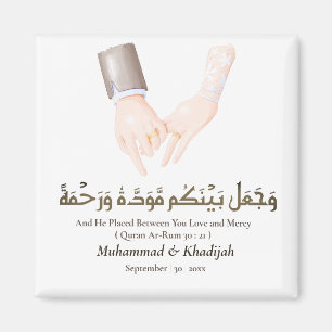 Íman Hand Holding Citação Ar-Rum 21 Casamento Muçulmano
