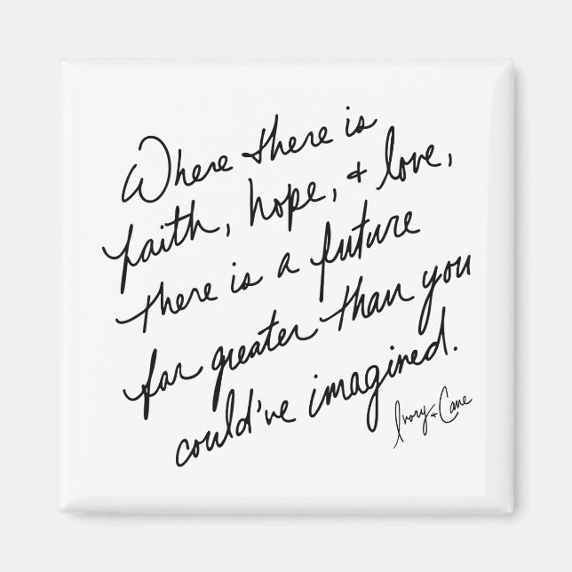 Íman Hand-Scripted Faith Hope and Love Spiritual (Frente)