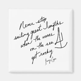 Íman Hand-Scripted Never Stop Sailing Spiritual BW