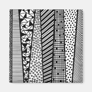 Íman Handpainted black and design white