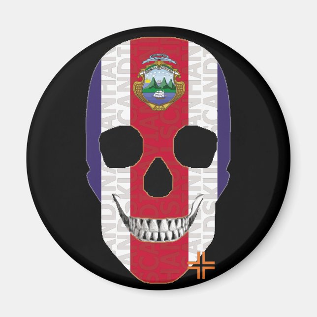 Íman HANDSKULL Costa Rica em torno do ímã B2 (Frente)