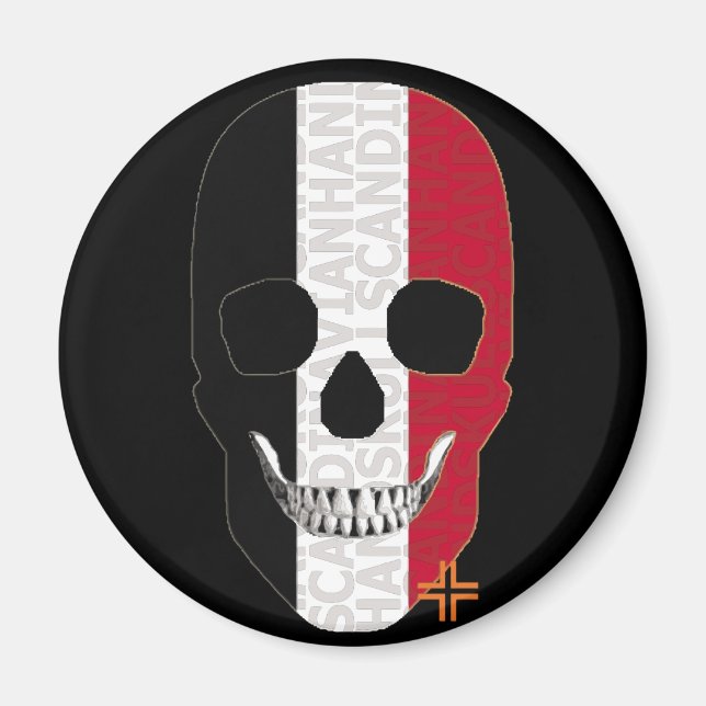 Íman HANDSKULL Egito redondo ímã B2 (Frente)