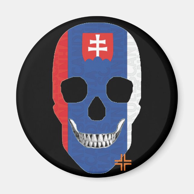 Íman HANDSKULL Eslováquia redondo ímã B2 (Frente)