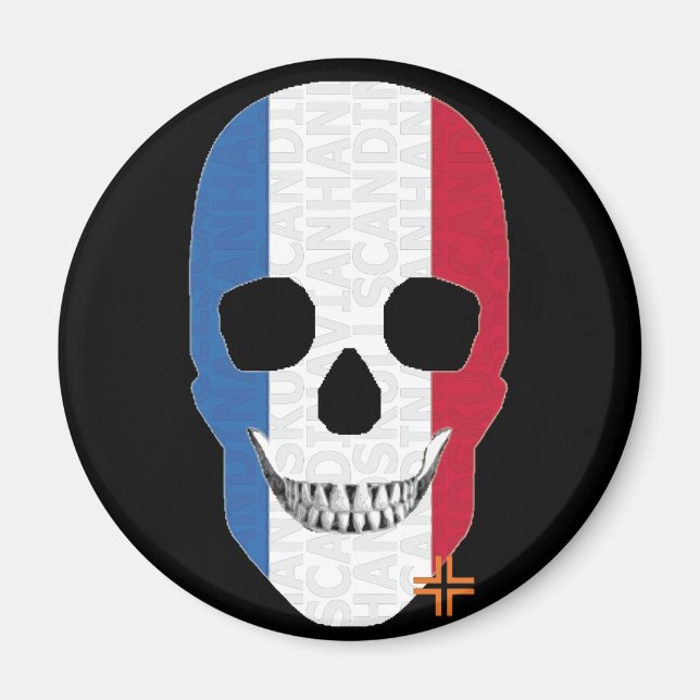 Íman HANDSKULL França arredondada com o ímã B2 (Frente)