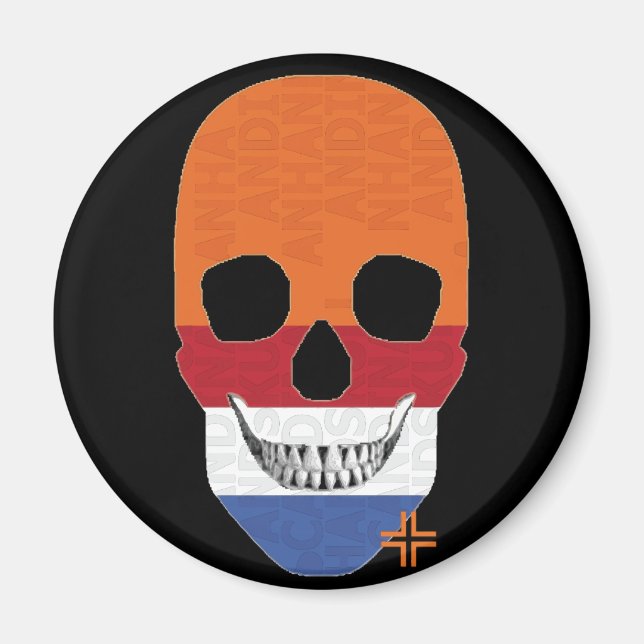 Íman HANDSKULL Holland redondo ímã B2 (Frente)