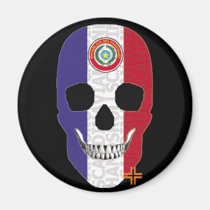 Íman HANDSKULL    ímã redondo paraguaio B2