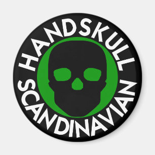 Íman HANDSKULL LIV Forest    Magnet redondo verdeP3