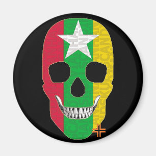 Íman HANDSKULL Myanmar round magnetB2