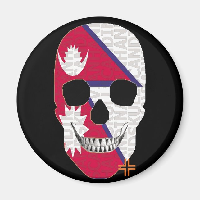 Íman HANDSKULL Nepal arredondado ao ímã B2 (Frente)