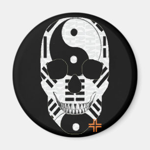 Íman HANDSKULL Yin Yang    ímã redondoB2