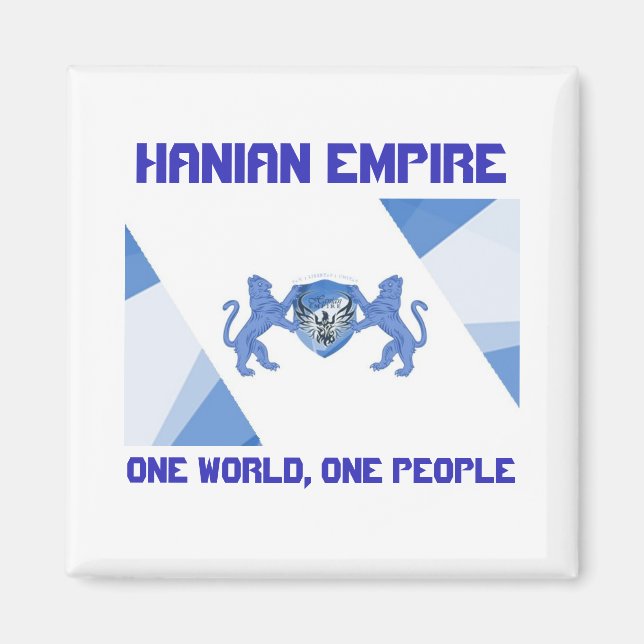 Íman Hanian Empire Flag One World One Pessoas Magnet (Frente)