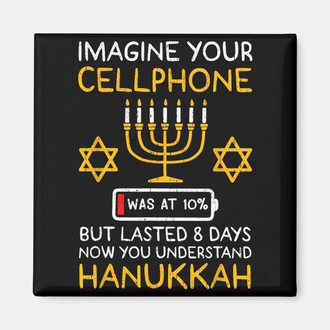 Íman Hanukkah Engraçado Imagine Seu Celular Chanukah Ju (Frente)