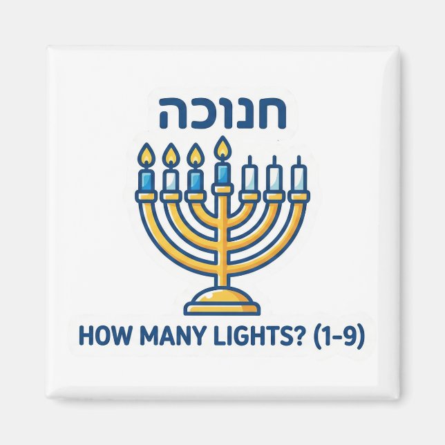 Íman Hanukkah Menorah Counting Game - Educational Math  (Frente)
