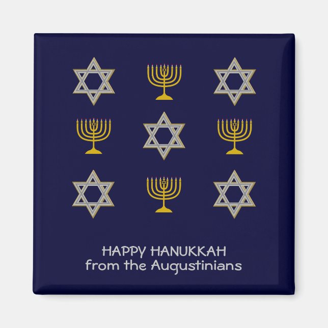 Íman Hanukkah Personalizado Moderno (Frente)