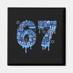 Íman Hanukkah Seis Sete 67 Meme Engraçado Dreidel Menor
