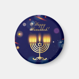 Íman Hanukkiah Feliz Hanukkah Menorá Judaica Dourada