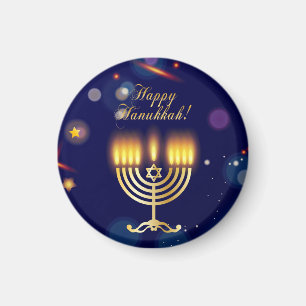 Íman Hanukkiah Feliz Hanukkah Menorá Judaica Dourada