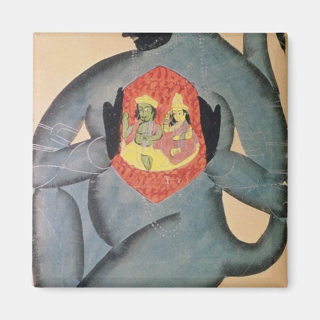 Íman Hanuman revelando Rama e Sita (Frente)