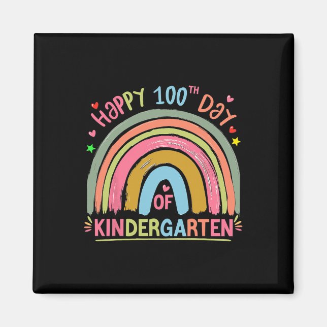 Íman Happy 100 Days Of School Teacher Girls Kids Womens (Frente)