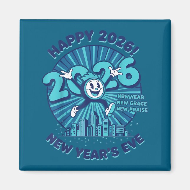 Íman Happy 2026 New Year's Eve Celebration Design  (Frente)